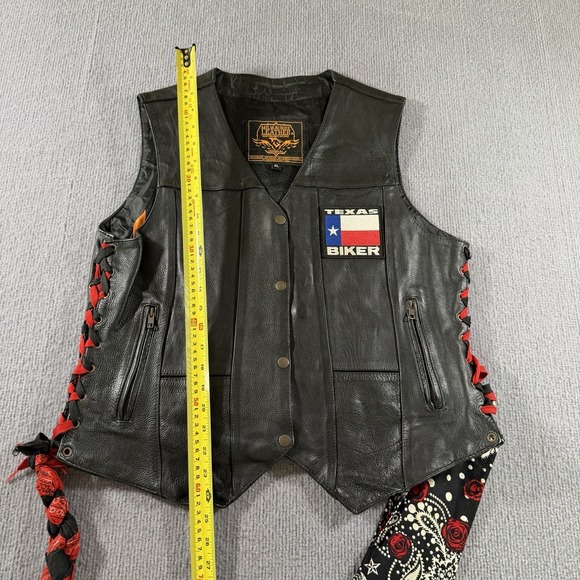 Milwaukee‎ Leather Womens Black Naked Leather XL Lace Vest * - Picture 11 of 11